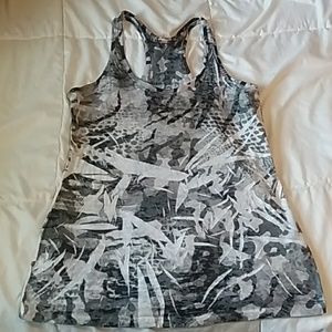 Grey and white racerback tank
